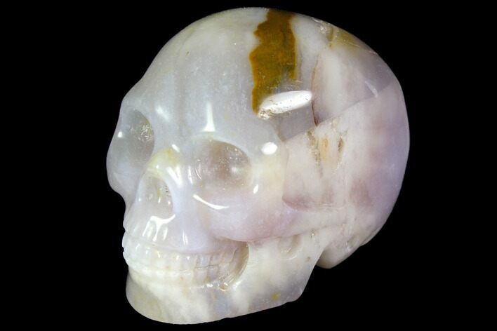 Realistic, Polished Agate Skull #116837